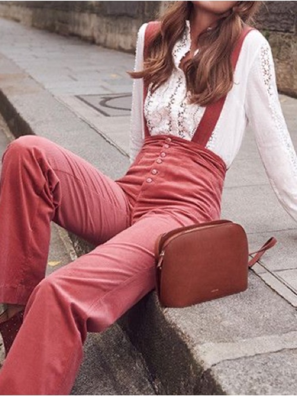 [NWOT] Sezane Étienne Pink Corduroy Overalls